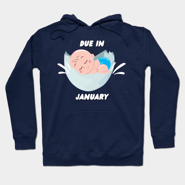 Due in January Mom to Be Gift Hoodie by mebcreations